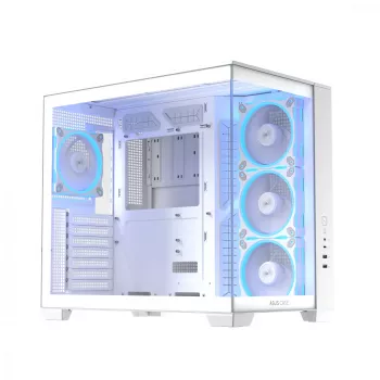 Obudowa PC ASUS A32 PLUS/WT/TG/ARGB Mid Tower, biała, ATX, szkło hartowane, ARGB, USB-C, obsługa GPU do 420 mm
