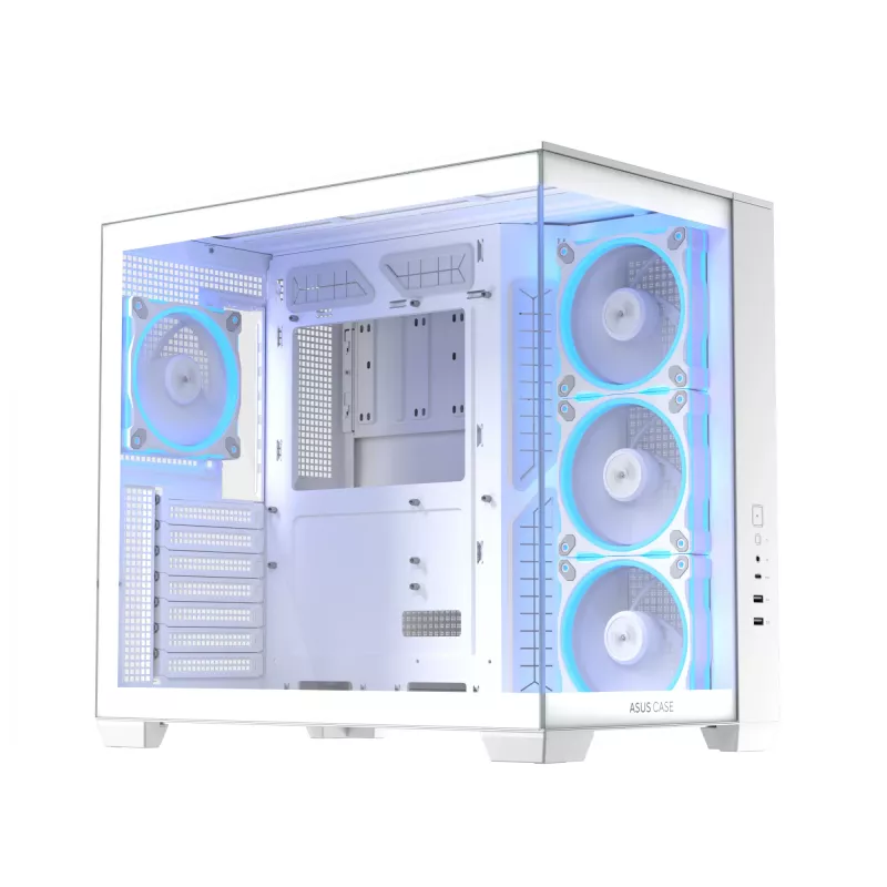 Obudowa PC ASUS A32 PLUS/WT/TG/ARGB Mid Tower, biała, ATX, szkło hartowane, ARGB, USB-C, obsługa GPU do 420 mm