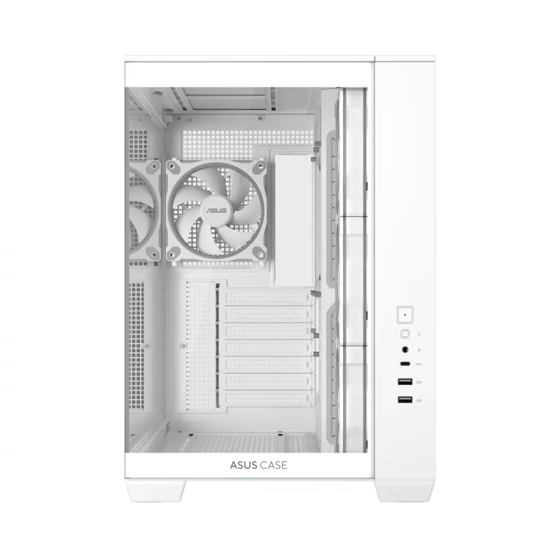 Obudowa PC ASUS A32 PLUS/WT/TG/ARGB Mid Tower, biała, ATX, szkło hartowane, ARGB, USB-C, obsługa GPU do 420 mm