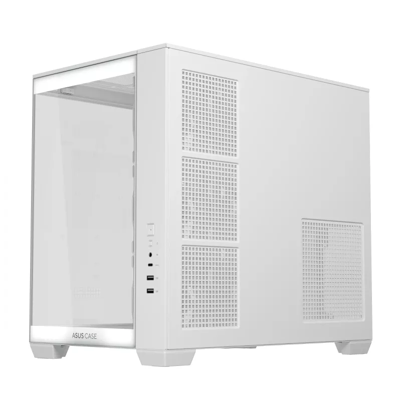 Obudowa PC ASUS A32 PLUS/WT/TG/ARGB Mid Tower, biała, ATX, szkło hartowane, ARGB, USB-C, obsługa GPU do 420 mm