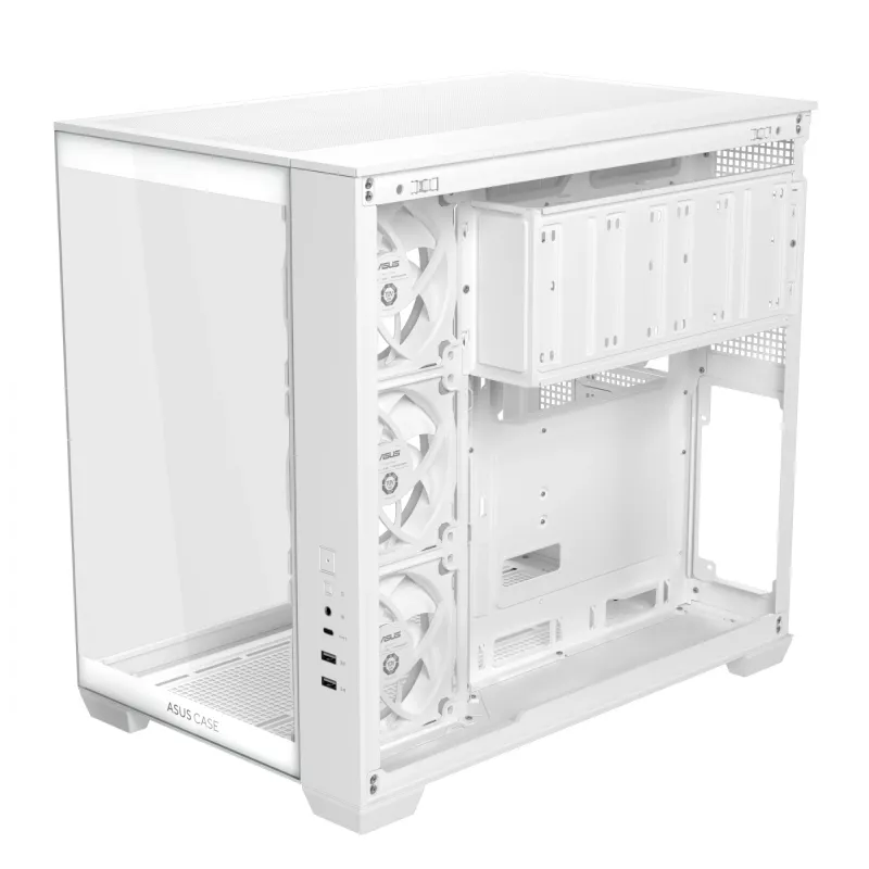 Obudowa PC ASUS A32 PLUS/WT/TG/ARGB Mid Tower, biała, ATX, szkło hartowane, ARGB, USB-C, obsługa GPU do 420 mm