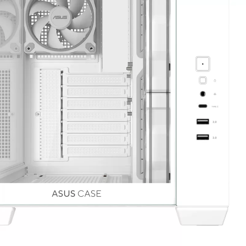 Obudowa PC ASUS A32 PLUS/WT/TG/ARGB Mid Tower, biała, ATX, szkło hartowane, ARGB, USB-C, obsługa GPU do 420 mm
