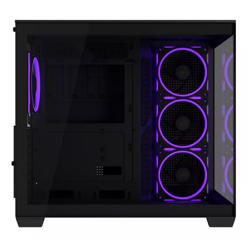Obudowa PC ASUS A32 PLUS ATX, czarna — szkło hartowane, wentylatory RGB, USB-C, obsługuje ATX/Micro-ATX/Mini-ITX