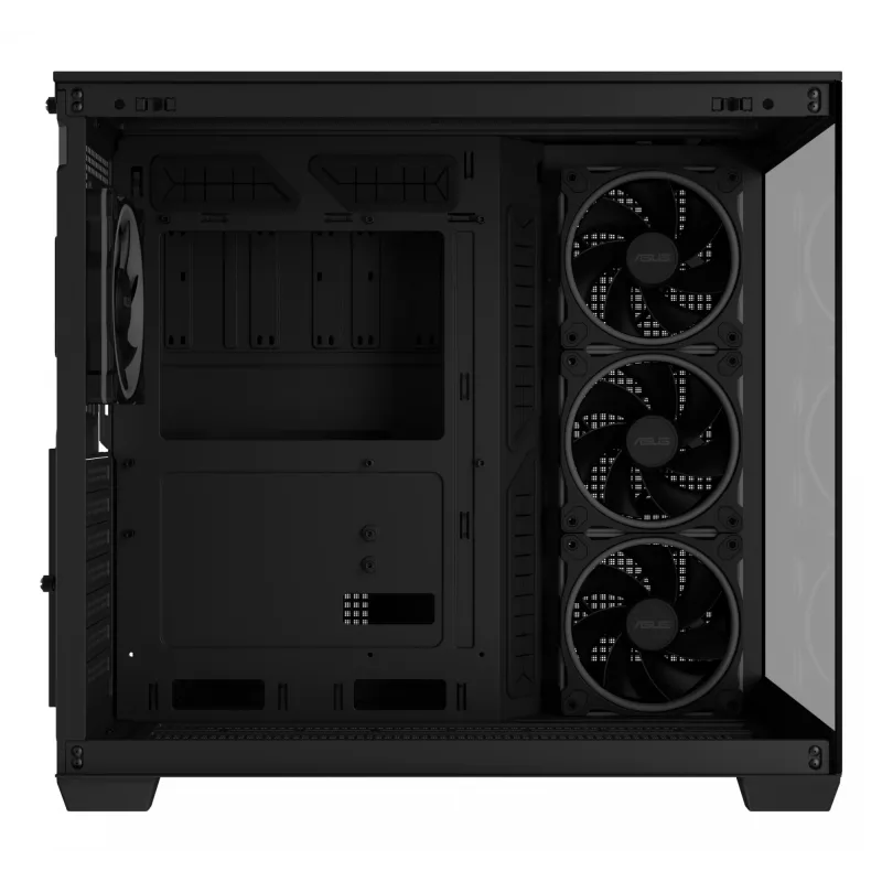 Obudowa PC ASUS A32 PLUS ATX, czarna — szkło hartowane, wentylatory RGB, USB-C, obsługuje ATX/Micro-ATX/Mini-ITX