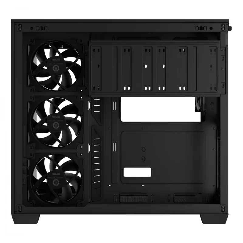 Obudowa PC ASUS A32 PLUS ATX, czarna — szkło hartowane, wentylatory RGB, USB-C, obsługuje ATX/Micro-ATX/Mini-ITX