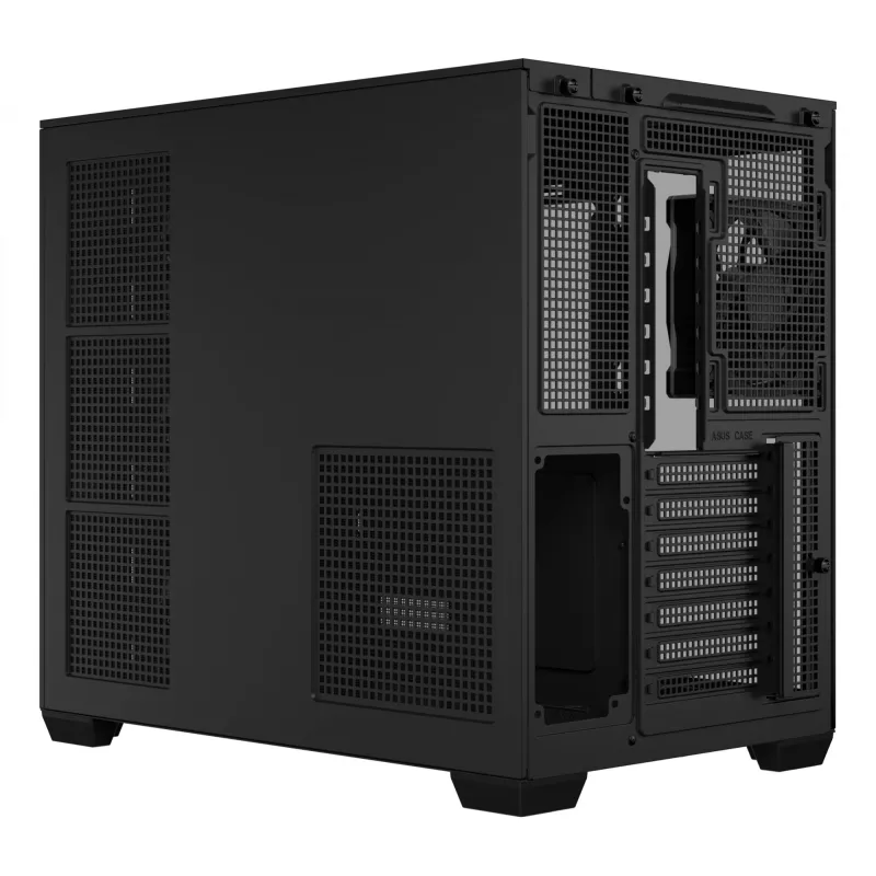 Obudowa PC ASUS A32 PLUS ATX, czarna — szkło hartowane, wentylatory RGB, USB-C, obsługuje ATX/Micro-ATX/Mini-ITX