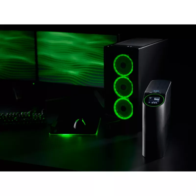 APC Back-UPS Pro, 2200VA/1320W, Tower, 230V, 4x Schuko i 2x wyjścia IEC C13, Podświetlenie RGB, Czysta fala sinusoidalna, Arctic (biały)