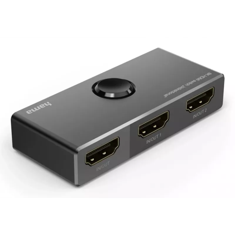 HAMA 8K HDMI przełącznik dwukierunkowy — 1 We 2 Wy / 2 We 1 Wy, model 00205324