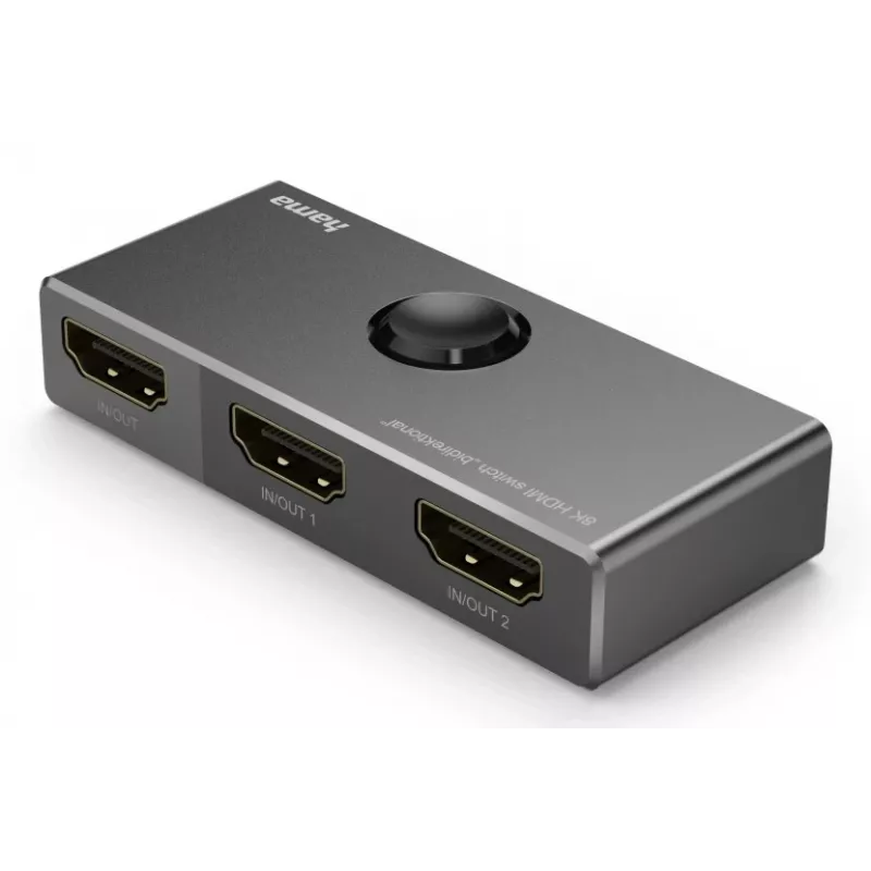 HAMA 8K HDMI przełącznik dwukierunkowy — 1 We 2 Wy / 2 We 1 Wy, model 00205324