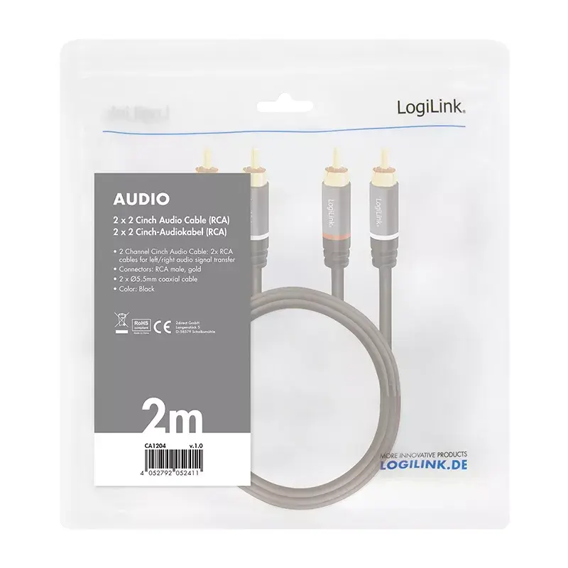 Kabel audio 2 m LogiLink CA1204