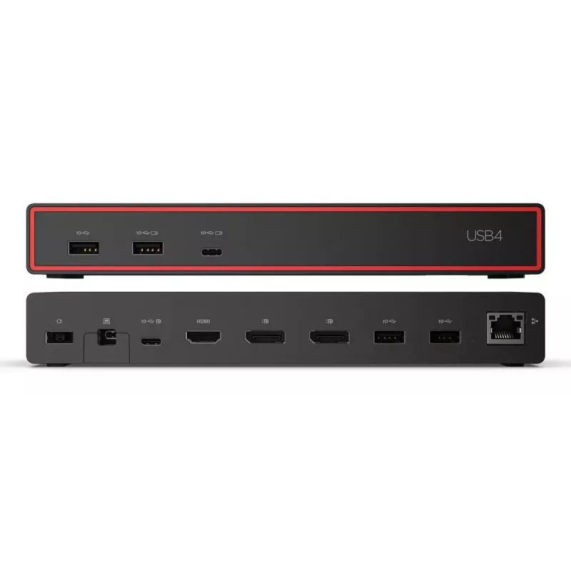Stacja dokująca Lenovo ThinkPad USB4 Dock 5000 — Przewodowa, Thunderbolt 4, 65 W PD, 3840×2160, HDMI, 4× USB-A, Gigabit Ethernet, Czarny