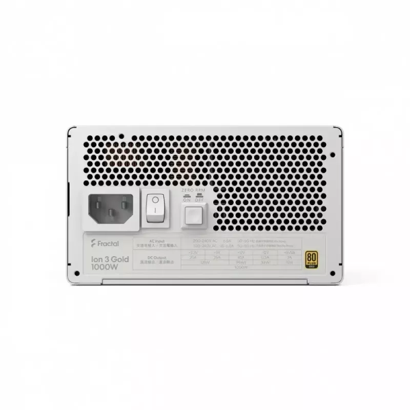 Zasilacz fractal design FDE Ion 3 GOLD 1000W 80+ GOLD biały — 1000 W, sprawność 80+ Gold, ATX