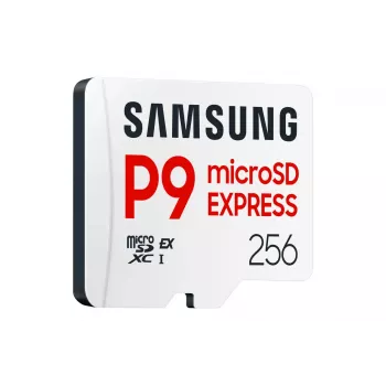 Karta pamięci microSDXC Samsung P9 Express 256 GB — UHS-I, odczyt 800 MB/s, V30, U1, wytrzymała