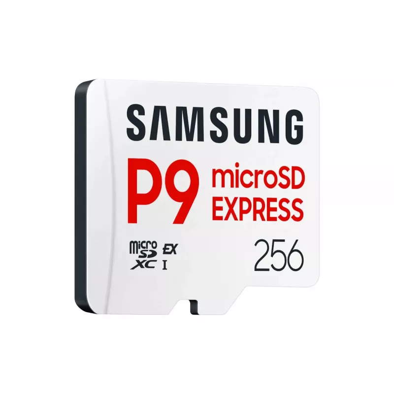 Karta pamięci microSDXC Samsung P9 Express 256 GB — UHS-I, odczyt 800 MB/s, V30, U1, wytrzymała