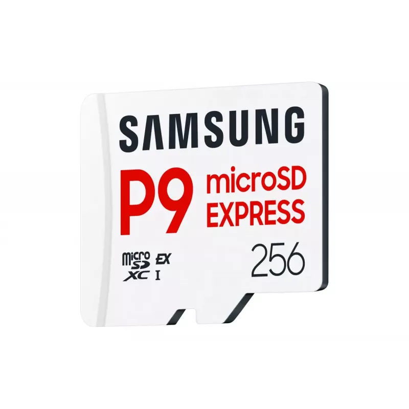 Karta pamięci microSDXC Samsung P9 Express 256 GB — UHS-I, odczyt 800 MB/s, V30, U1, wytrzymała