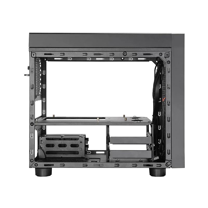 Obudowa komputerowa CHIEFTEC CI-03B-OP Cube Czarna — format Cube, obsługuje Micro ATX/Mini-ITX, 2x3,5 cala + 2x2,5 cala, 1x200 mm wentylator przedni