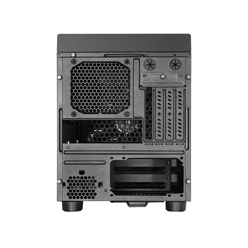 Obudowa komputerowa CHIEFTEC CI-03B-OP Cube Czarna — format Cube, obsługuje Micro ATX/Mini-ITX, 2x3,5 cala + 2x2,5 cala, 1x200 mm wentylator przedni