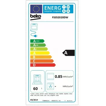 Beko FSS52020DW Kuchenka wolnostojąca Elektryczna Gazowa Biała