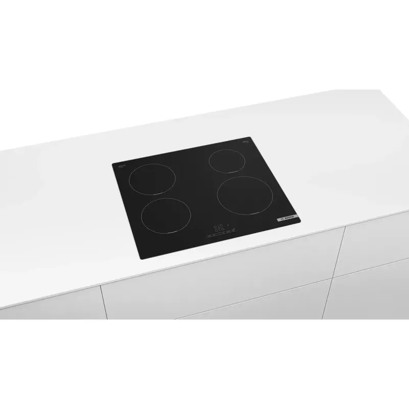 Płyta indukcyjna Bosch Serie 4 PUE611BB5D, 4-strefowa, bezramkowa, czarna, 59,2×51 mm, szkło-ceramika, sterowanie dotykowe