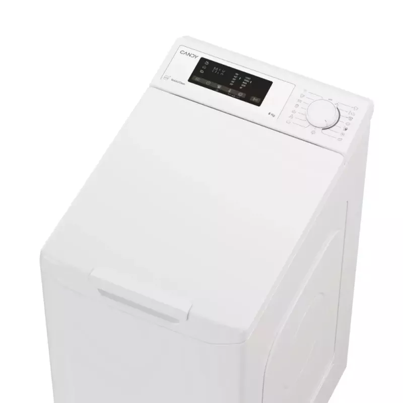 Pralka ładowana od góry CANDY TCA283D2-S, 8 kg, 1200 obr./min, 410×600×860 mm, biała