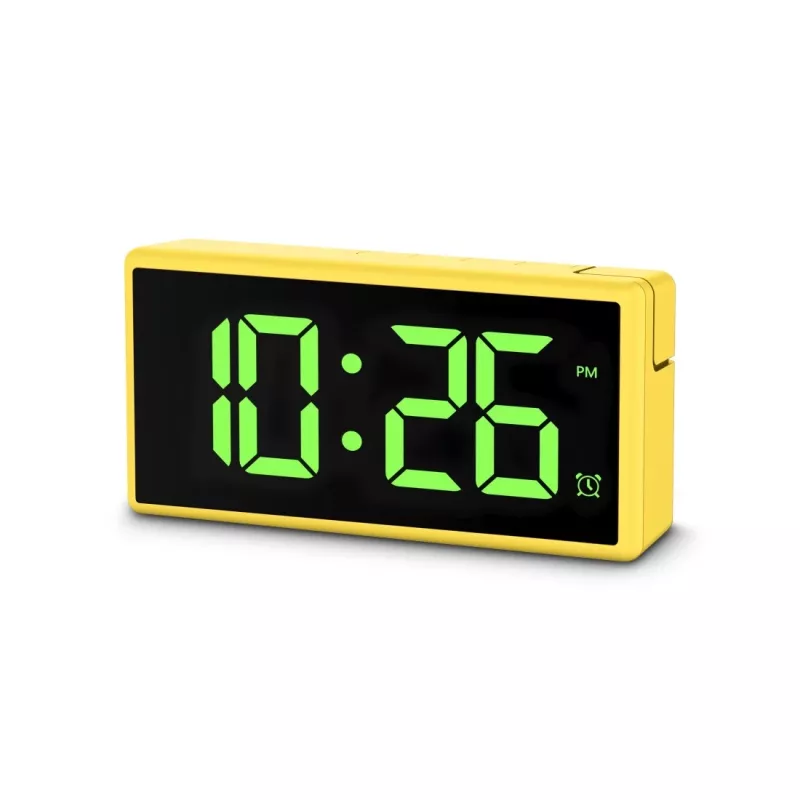 Cyfrowy budzik Hama Ibiza żółty LCD bateryjny USB