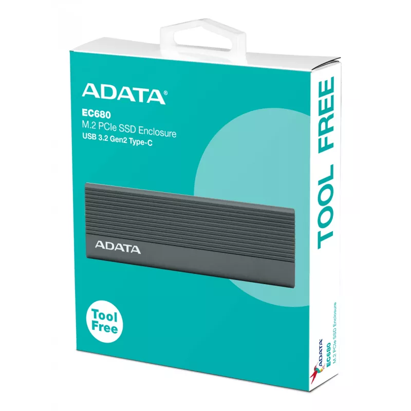 Obudowa SSD ADATA EC680 szara M.2 USB Type-C PCIe
