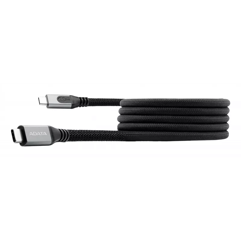 Przewód USB C do USB C ADATA CACCU3-100W-100AN-BK — USB 3.2 Gen 2 (10 Gbit/s), 1 m, czarny