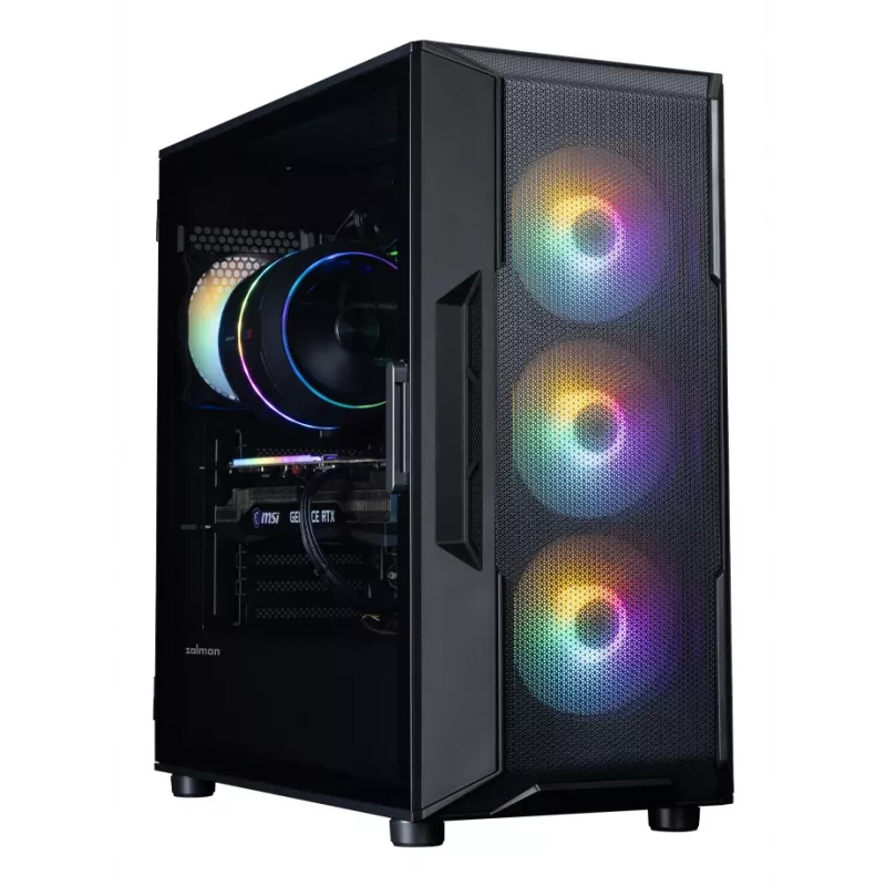 ZALMAN Obudowa midi tower do PC I3 NEO V2, czarna, 4 wentylatory RGB, obsługa ATX/microATX