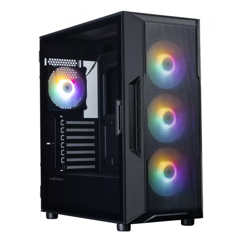 ZALMAN Obudowa midi tower do PC I3 NEO V2, czarna, 4 wentylatory RGB, obsługa ATX/microATX
