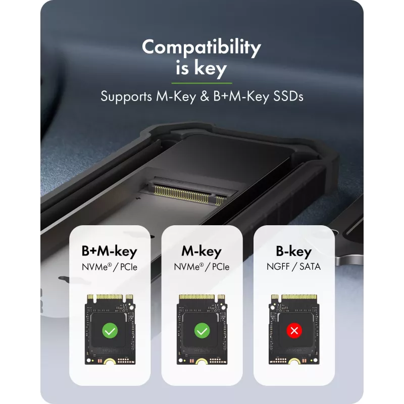 Akcesorium: icybox IB-1827MCP-C31 M.2 NVMe i SATA adapter z dwiema zatokami