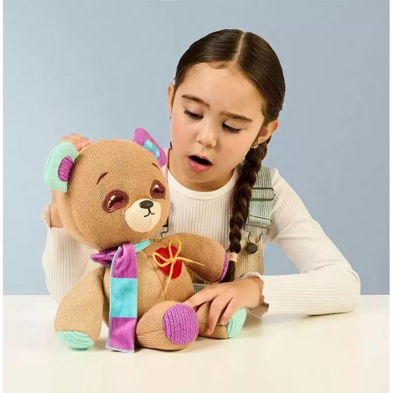 Interaktywna maskotka pluszowa Cobi Thready Bear — zabawka aktywowana ruchem z dźwiękiem i czujnikami