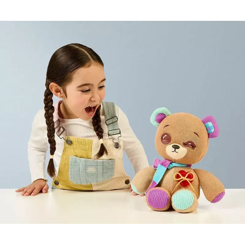 Interaktywna maskotka pluszowa Cobi Thready Bear — zabawka aktywowana ruchem z dźwiękiem i czujnikami