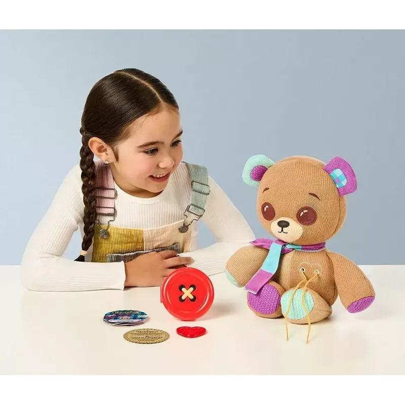 Interaktywna maskotka pluszowa Cobi Thready Bear — zabawka aktywowana ruchem z dźwiękiem i czujnikami