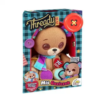 Interaktywna maskotka pluszowa Cobi Thready Bear — zabawka aktywowana ruchem z dźwiękiem i czujnikami