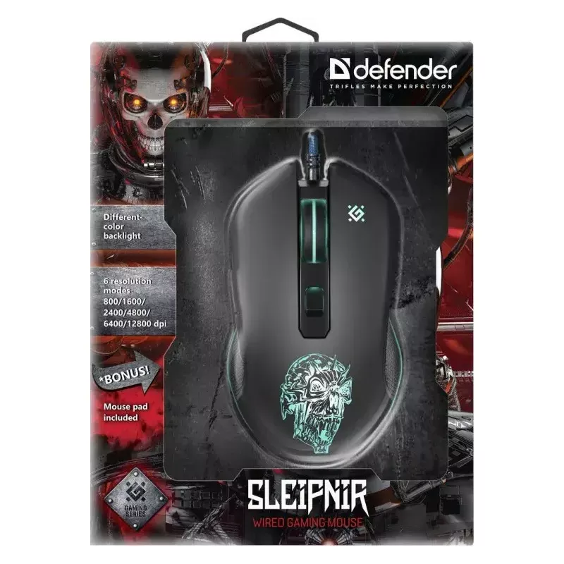 Mysz Defender GM-927 Sleipnir Optyczna 12800dpi 6P