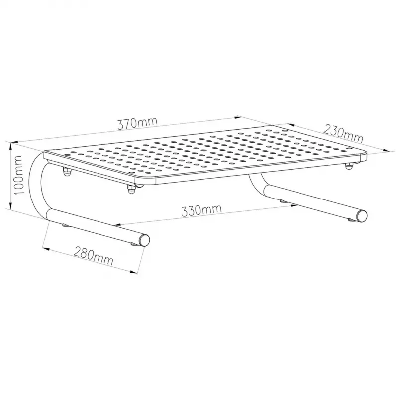 Stojak pod laptop i monitor MACLEAN MC-948 do ekranów 13–32 cale, regulowana wysokość i kąt, czarny, 370×235×100 mm, udźwig 20 kg