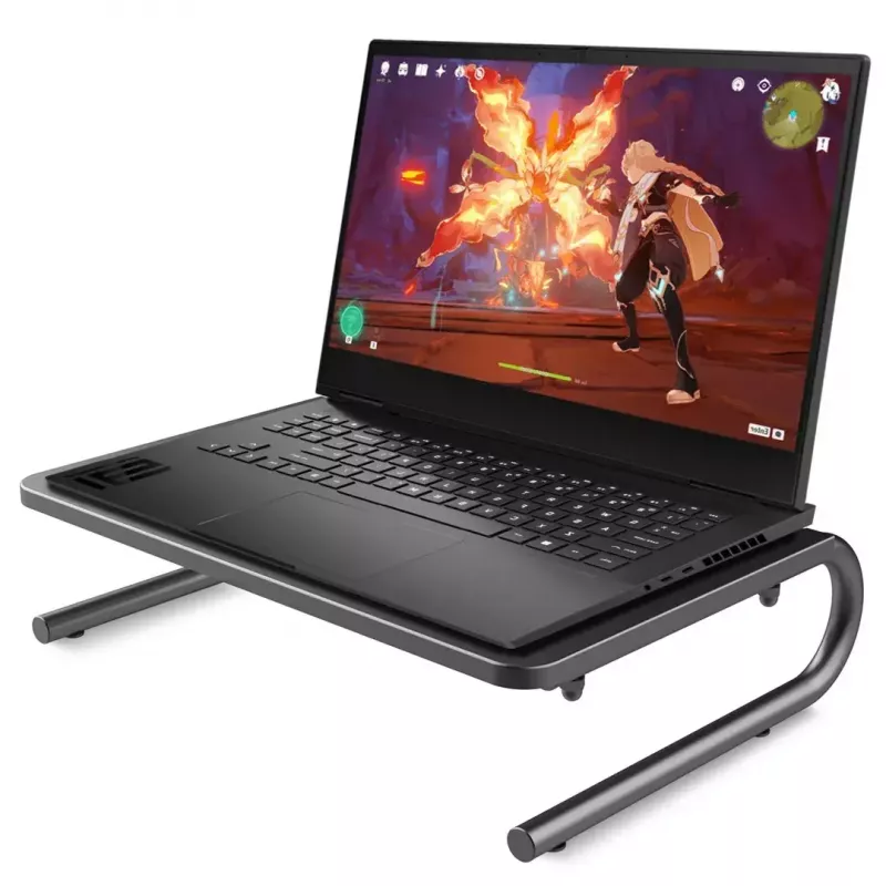 Stojak pod laptop i monitor MACLEAN MC-948 do ekranów 13–32 cale, regulowana wysokość i kąt, czarny, 370×235×100 mm, udźwig 20 kg