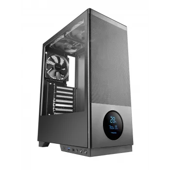 TACENS obudowa komputerowa 2SAGITTA20 Midi Tower, szkło hartowane, ATX/Micro-ITX/Mini-ITX, 1x3,5 cala + 2x2,5 cala, LED, wentylatory w zestawie