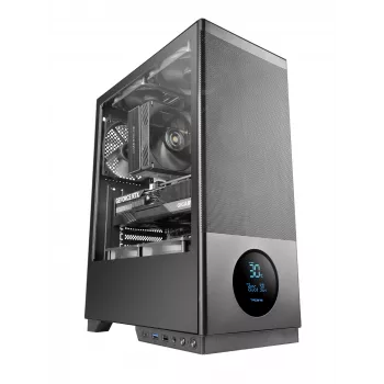 TACENS obudowa komputerowa 2SAGITTA20 Midi Tower, szkło hartowane, ATX/Micro-ITX/Mini-ITX, 1x3,5 cala + 2x2,5 cala, LED, wentylatory w zestawie