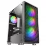 Mars Gaming MC-F Czarny, ATX Gaming Semitower, Pełne Okno ze Szkła Hartowanego, Front z Metalowej Siatki, 4 wentylatory ARGB 120 mm