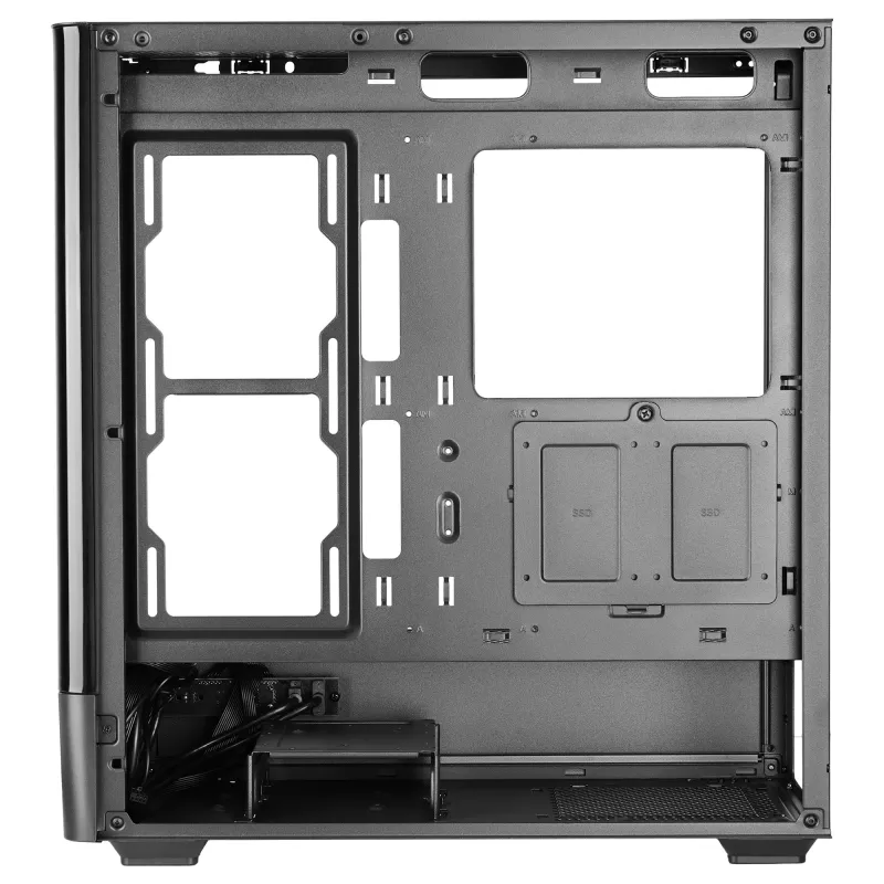 Obudowa PC TACENS Mars Gaming MCLCDPRO Midi Tower — czarna, wyświetlacz IPS 7,2 cala, montaż PSU na dole, obsługa ATX/Micro‑ATX/Mini‑ITX