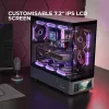 Obudowa PC TACENS Mars Gaming MCLCDPRO Midi Tower — czarna, wyświetlacz IPS 7,2 cala, montaż PSU na dole, obsługa ATX/Micro‑ATX/Mini‑ITX