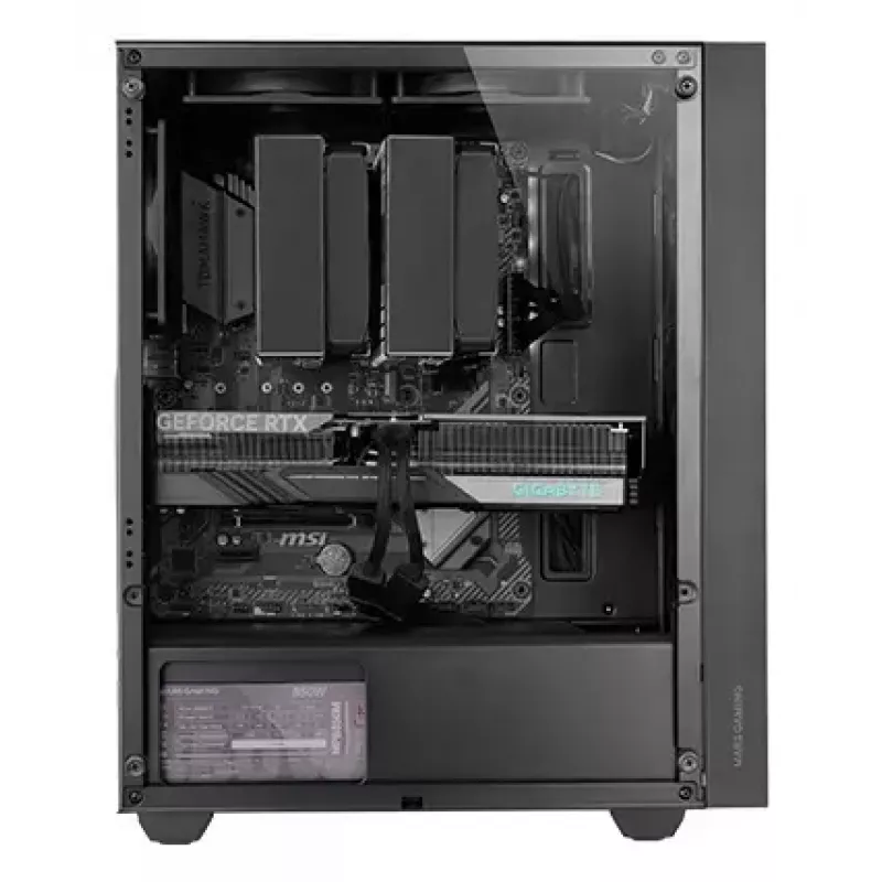 Obudowa PC TACENS Mars Gaming MC-PMAX Midi Tower — ATX/Micro-ATX/Mini-ITX, 3x120mm przód, 1x120mm tył, 2x3.5 cala i 2x2.5 cala zatoki, czarna