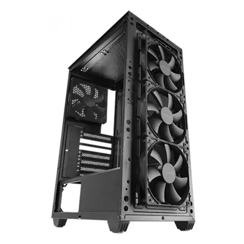 Obudowa PC TACENS Mars Gaming MC-PMAX Midi Tower — ATX/Micro-ATX/Mini-ITX, 3x120mm przód, 1x120mm tył, 2x3.5 cala i 2x2.5 cala zatoki, czarna