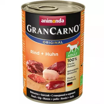 Mokra karma dla psa animonda GranCarno Oryginalny Wołowina i Kurczak 400 g puszka, bezzbożowa, dla dorosłych psów