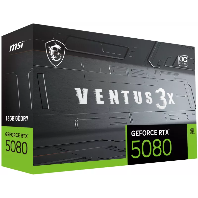 Karta graficzna MSI GeForce RTX 5080 16 GB GDDR7, PCIe 5.0, 256-bit, 303×121×49 mm, 360 W