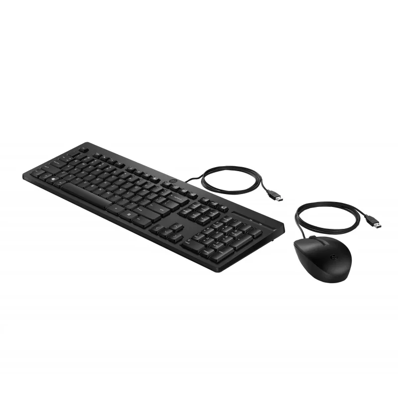 Zestaw przewodowy mysz i klawiatura HP 225, pełnowymiarowy, USB, czarny