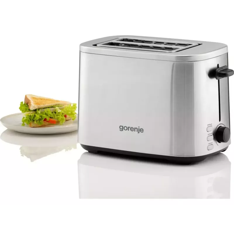 Toster Gorenje T800DS — 2-szczelinowy toster ze stali nierdzewnej, kompaktowy model domowy