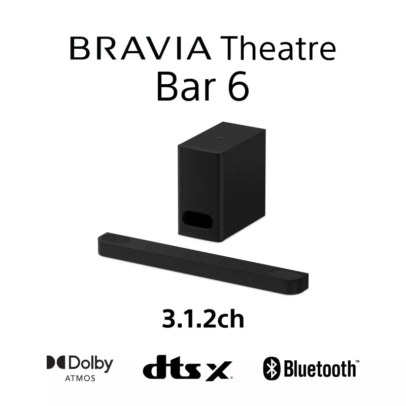 Soundbar Sony HT-B600 3.1.2 kanały 350 W z bezprzewodowym subwooferem, czarny