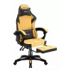 Fotel gamingowy huzaro Force 3.7 — ergonomiczny, wysoki obrotowy fotel, żółte siedzisko, regulowane podłokietniki, wysokość 107,5–116,5 cm